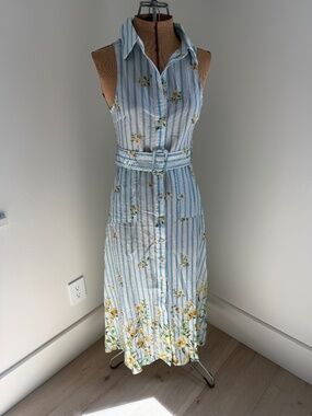 Belted striped summer dress